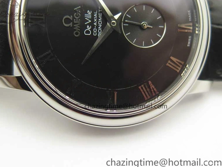 0325 De Ville Prestige Small Second TWF 1:1 Best Edition Black Dial on Black Leather Strap MIYOTA Resilient 8037